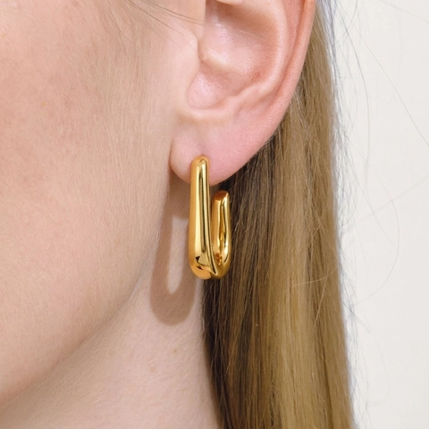 Minimalistische U-Förmige Hakenohrringe 18K Vergoldeter 304 Edelstahl Wasserdicht Allergikerfreundlich Geometrischer Schmuck