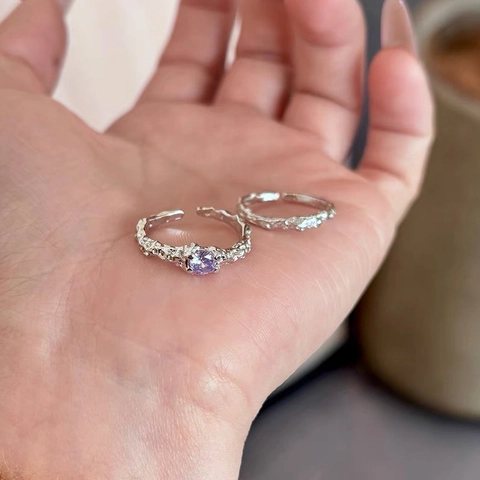 925 Sterlingsilber Ring Mit Unregelmäßiger Textur Damen Minimalistischer Zirkonia Verstellbarer Offener Fingerring Lava Schmuck