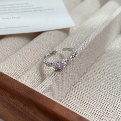 925 Sterlingsilber Ring Mit Unregelmäßiger Textur Damen Minimalistischer Zirkonia Verstellbarer Offener Fingerring Lava Schmuck