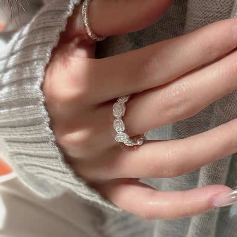 925 Sterling Zilveren Roos Bloem Ring Mat Vintage Verstelbare Open Ring Voor Dames Elegante Florale Wijsvinger Sieraden Cadeau