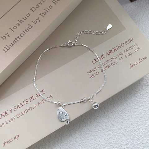 925 Sterlingsilber Katzen Armband Für Damen Süße Glocke Anhänger Minimalistisch Leicht Luxus Katze Silhouette Schmuck Geschenk