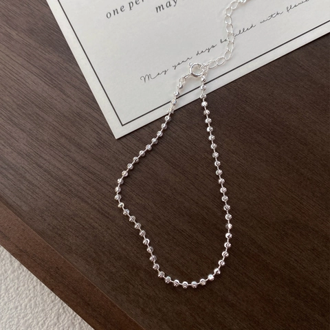 Minimalist 925 Sterling Silver Sparkle Round Bead Bracelet For Women Fashion Polished Geometric Hand Chain Commute Jewelry Gift