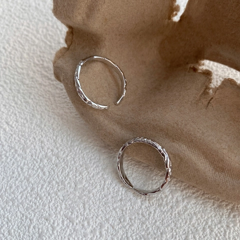 Minimalistische 925 Sterlingsilber Paar Ringe Mit Verstellbarem Offenem Ende Und Hammerschlag Textur Für Herren Damen Schmuck