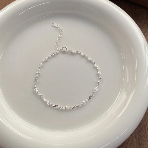 Exquisita Pulsera de Flor de Rosa de Plata de Ley 925 para Mujer Diseño de Hoja Pulida Cadena de Eslabones Ajustable Joyería Elegante Regalo