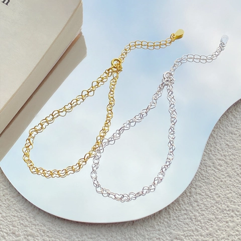 Minimalist 925 Sterling Silver Heart Chain Bracelet For Women Simple Aesthetic Polished Metal Link Bracelet Adjustable Jewelry Gift