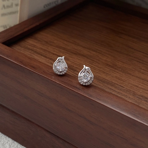 Pendientes de Botón de Plata Fina S999 Pequeña Serpiente Lujo Circonia Serpiente para Mujer Joyería Minimalista Regalo Oro Blanco
