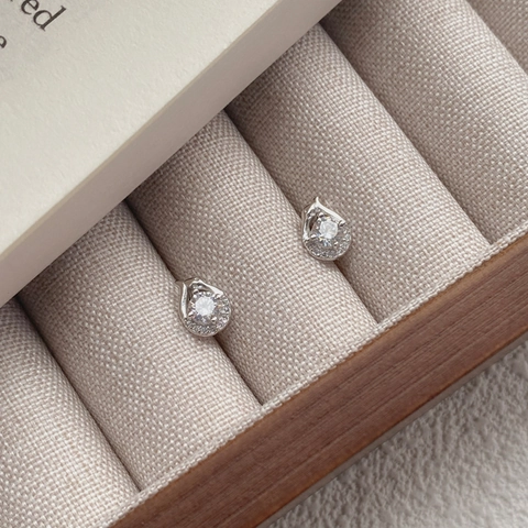 Pendientes de Botón de Plata Fina S999 Pequeña Serpiente Lujo Circonia Serpiente para Mujer Joyería Minimalista Regalo Oro Blanco