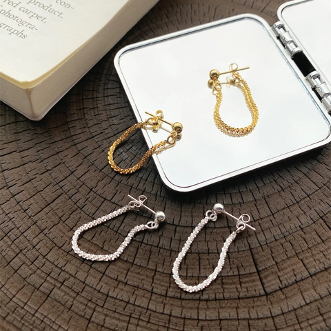 S925 Sterlingsilber Kette Ohrstecker U-Form Minimalistische Gold Silber Hängeohrringe Für Damen Schmuck Täglich Party Geschenk