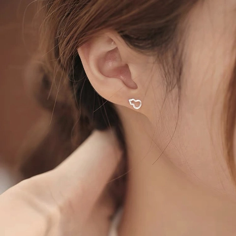 New Chinese Style S999 Feinsilber Hohlkürbis Ohrstecker Minimalistische Perlenrand Schmuck Für Damen Täglich Accessoires