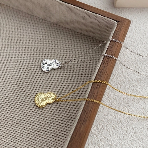 925 Sterlingsilber Kalebasse Wu Lou Anhänger Halskette Für Damen Retro Gehämmerte Textur Vergoldet Luxus Kette Schmuck