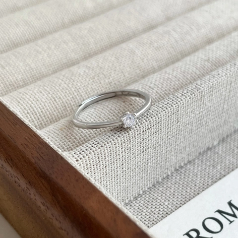 S999 Sterlingsilber Sechs-Krallen Zirkonia Ring Für Damen Minimalistischer Verstellbarer Offener Ring Hochwertiger Modeschmuck Ring