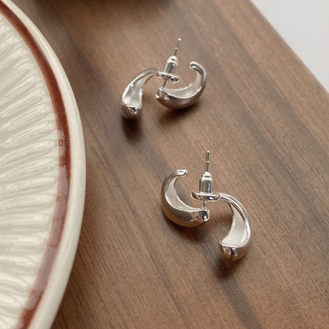 Minimalistische 925 Sterlingsilber Wassertropfen Ohrstecker Für Damen Elegante U-Förmige Polierte Schmuck Geschenk