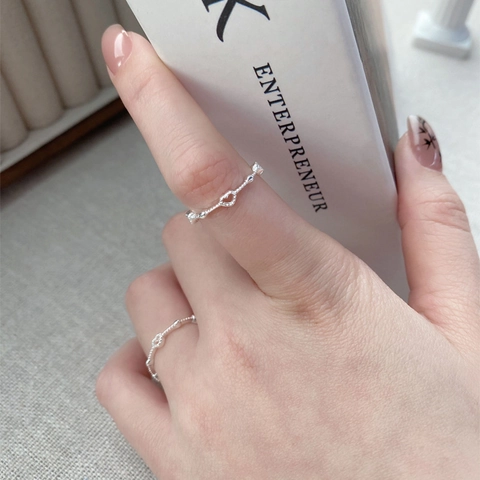 S925 Sterlingsilber Minimalistisch Herz Offener Ring Für Damen Verstellbar Gedrehtes Seil Fingerring Schmuck Geschenk