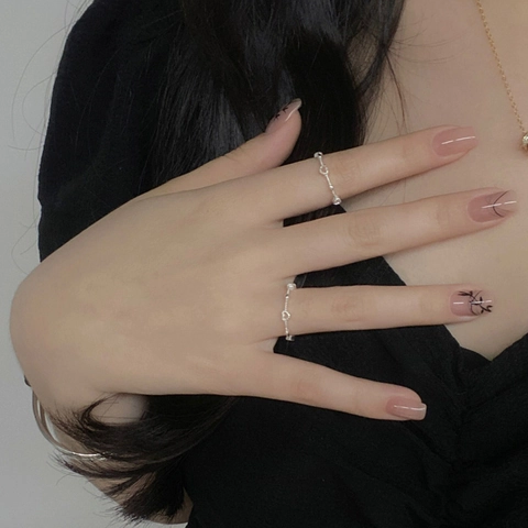 S925 Sterlingsilber Minimalistisch Herz Offener Ring Für Damen Verstellbar Gedrehtes Seil Fingerring Schmuck Geschenk