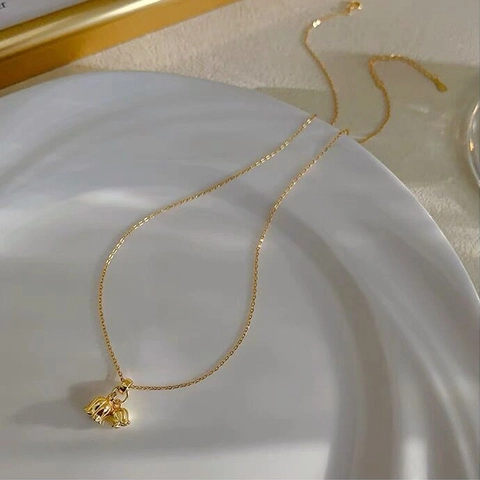 925 Sterling Silver Lily Of The Valley Pendant Necklace For Women Light Luxury Sweet Flower Clavicle Chain Polished Jewelry