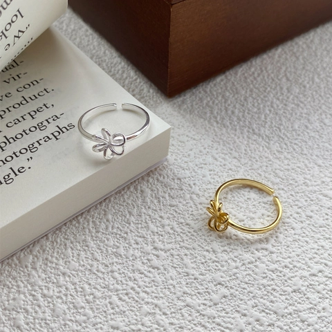 925 Sterling Silver Hollow Flower Adjustable Ring For Women Minimalist Open Finger Ring Fashion Sweet Jewelry Daily Accessories
