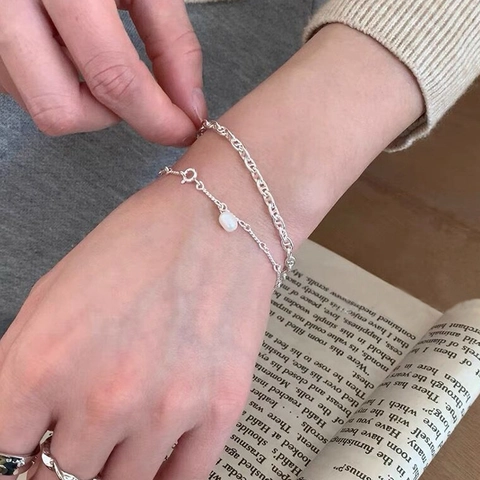 Bracciale a Naso di Maiale in Argento Sterling 925 Minimalista Catena ad Ancora alla Moda Bracciale Regolabile Gioielli Eleganti Donna