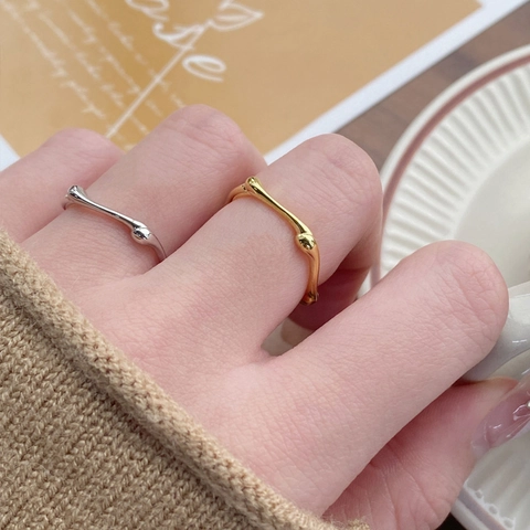 S925 Sterling Silver Irregular Texture Open Ring For Women Minimalist Adjustable Wave Design Fashion Polished Finger Ring Jewelry