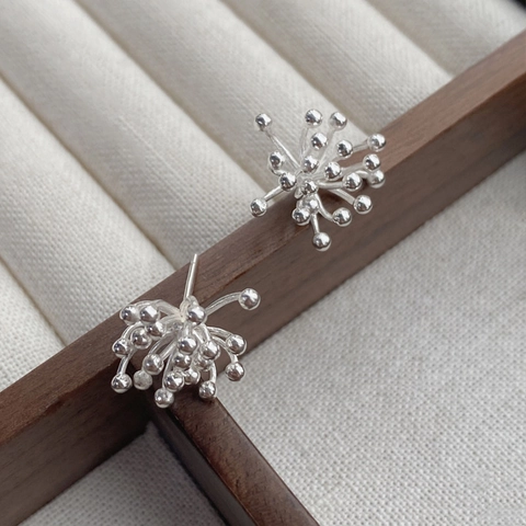 925 Sterlingsilber Feuerwerk Ohrstecker Geometrische Löwenzahn Glanz Minimalistisch Zierliche Ohrringe Für Damen Pendler Schmuck Geschenk