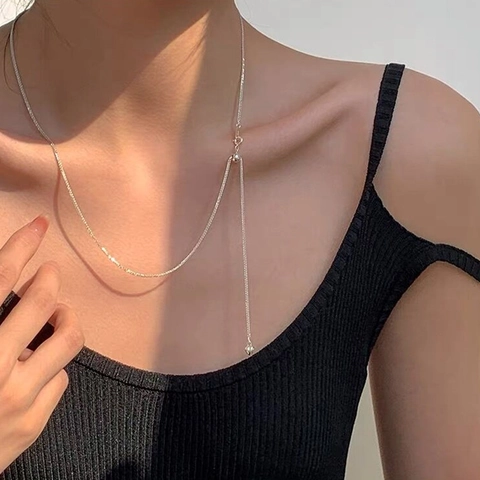 925 Sterling Silver Heart Pendant Necklace Adjustable Chopin Chain Minimalist Light Luxury Clavicle Chain Women Jewelry