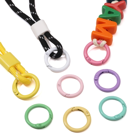 Bunte Legierung Runde Federschnalle Macaron O-Ring-Anschluss Für DIY Armband Halskette Schlüsselanhänger Schmuckherstellung Zubehör