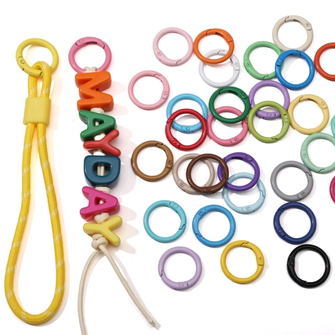 Bunte Legierung Runde Federschnalle Macaron O-Ring-Anschluss Für DIY Armband Halskette Schlüsselanhänger Schmuckherstellung Zubehör