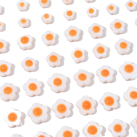 Perle a Forma di Fiore con Uovo in Camicia in Conchiglia Naturale Fai-da-te Accessori per Gioielli Bracciali Collane Artigianato
