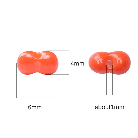 Cuentas de Vidrio en Forma de Cacahuete Pintura al Horno Tono Macaron Cuentas Espaciadoras Sueltas para Pulsera Collar Fai da Te Joyería