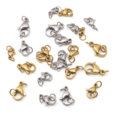 Stainless Steel Lobster Clasps And Jump Rings For Jewelry Making DIY Bracelet Necklace Connection Findings Gold Silver