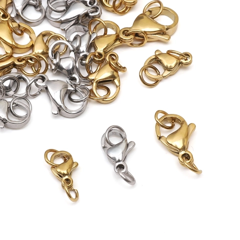 Stainless Steel Lobster Clasps And Jump Rings For Jewelry Making DIY Bracelet Necklace Connection Findings Gold Silver