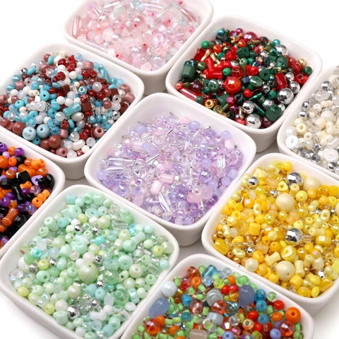 Perline di Vetro Stili Misti Materiale per Creazione Gioielli Fai-da-te per Bracciale Collana Accessorio Artigianale