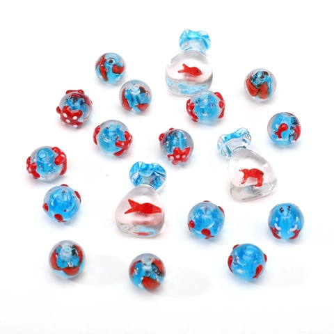 Χειροποίητες Χάντρες Lampwork από Γυαλί Θαλάσσια Ζωή Χρυσόψαρο Αστερίας Φάλαινα Μενταγιόν για DIY Κοσμήματα Αξεσουάρ Βραχιολιού