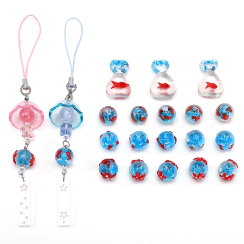 Χειροποίητες Χάντρες Lampwork από Γυαλί Θαλάσσια Ζωή Χρυσόψαρο Αστερίας Φάλαινα Μενταγιόν για DIY Κοσμήματα Αξεσουάρ Βραχιολιού
