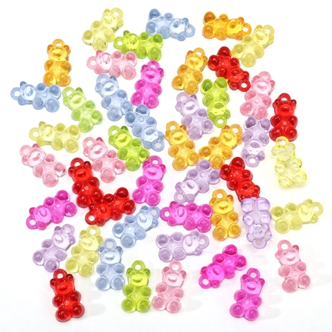 Colorful Acrylic Gummy Bear Pendants For DIY Jewelry Making Handcrafted Translucent Bear Charms For Necklaces Bracelets Accessories