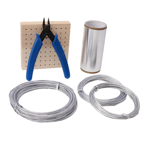 Silver Aluminum Craft Wire For Jewelry Making DIY Bracelet Necklace Hand Winding Flexible Metal Wire Professional Cutting Pliers Jewelry Supplies