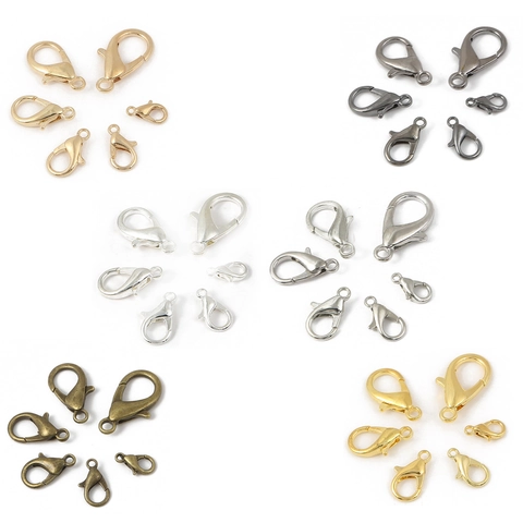 Fermoirs Mousquetons en Alliage Fournitures Bijoux DIY Connecteurs Pour Collier Bracelet Porte-Clés Couleurs Mixtes Tailles
