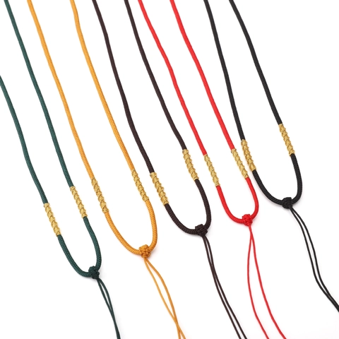 Handmade Woven Nylon Necklace Cord With Gold Thread Winding Adjustable Rope For Pendant DIY Jewelry Making Accessories