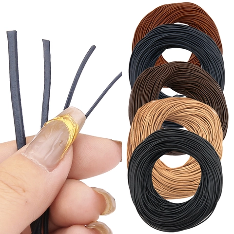 Cordón Redondo de Cuero Sintético PU Para Fabricación de Joyas Pulsera Collar DIY Artesanía Accesorios de Cuerda Sintética de Colores