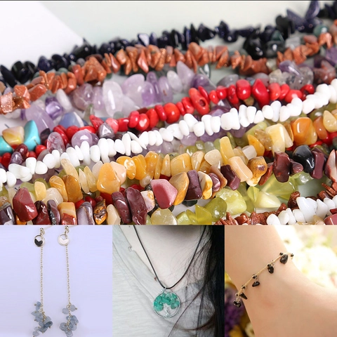 Natural Stone Chip Beads Irregular Polished Agate Amethyst Quartz Gemstone Beads For DIY Bracelet Necklace Jewelry Making