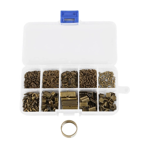 Componentes para Creación de Joyas de Aleación Caja Cierres de Langosta Anillos de Salto Cadenas de Extensión Accesorios DIY para Proyectos Hechos a Mano
