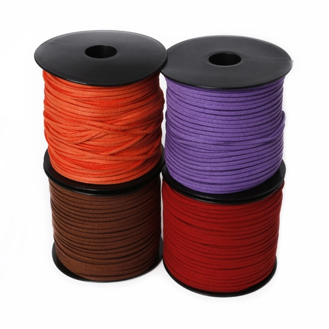 Suede Cord For DIY Jewelry Making Microfiber Faux Leather String Flat Beaded Crafts Material For Necklaces Bracelets Accessory