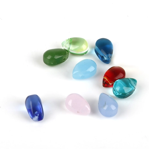 Imitation Jade Glass Teardrop Petal Beads For DIY Jewelry Making Ancient Style Hanfu Hairpin Accessories Handmade Glass Pendants