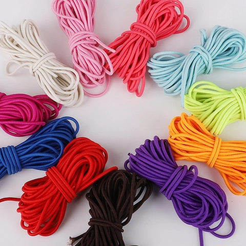 High Elastic Round Braided Cord For DIY Jewelry Making Durable Multicolor Polyester Rubber String For Craft Bracelet