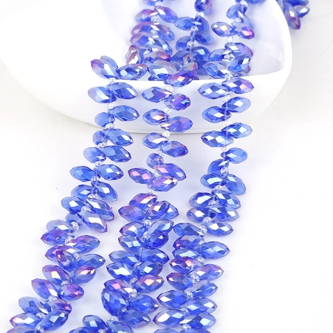 Faceted Marquise Glass Beads Teardrop Loose Beads For DIY Jewelry Making AB Color Crystal Spacers Handmade Craft Accessories