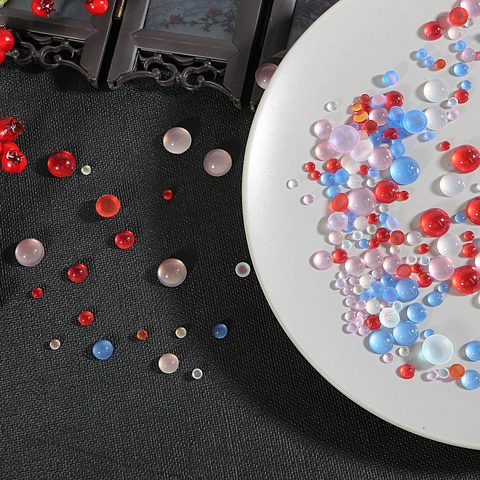 Hars Imitatie Kattenoog Rond Cabochon Bolle Vlakke Achterzijde Voor DIY Sieraden Maken Traditionele Haarspeld Decoratie