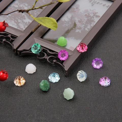 Lampwork Glass Lotus Pod Loose Beads Gradient Color DIY Jewelry Findings For Hairpin Earring Making Ancient Style Pendants