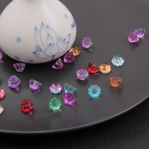 Lampwork Glass Lotus Pod Loose Beads Gradient Color DIY Jewelry Findings For Hairpin Earring Making Ancient Style Pendants
