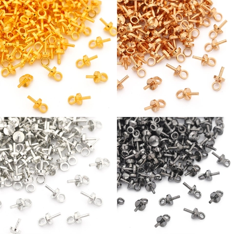 Electroplated Copper Cup Peg Bails Findings Sheep Eye Pins Pendant Connectors For Handmade DIY Necklace Earring Jewelry Making Supplies