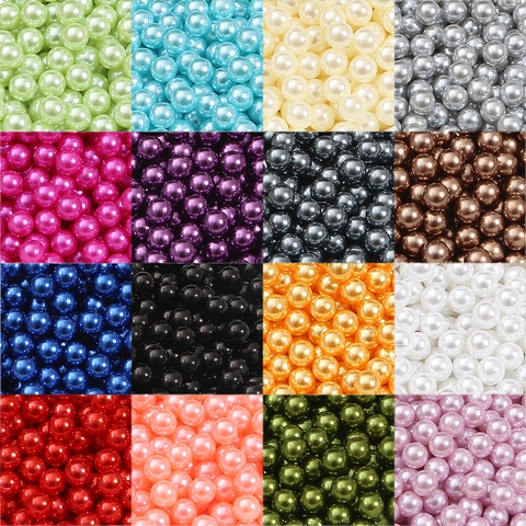 Cuentas Sueltas de Perlas Artificiales de Imitación de ABS Redondas Sin Agujero Para Hacer Joyas DIY Artesanías Accesorios de Ropa