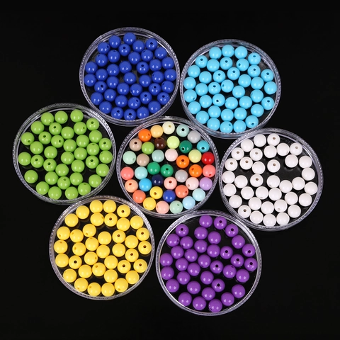 Künstliche Perles d'Espacement Rondes en Acrylique Multicolore ABS Fausses Künstliche Perles Pour la Fabrication de Bijoux DIY Bracelet Collier Artisanat